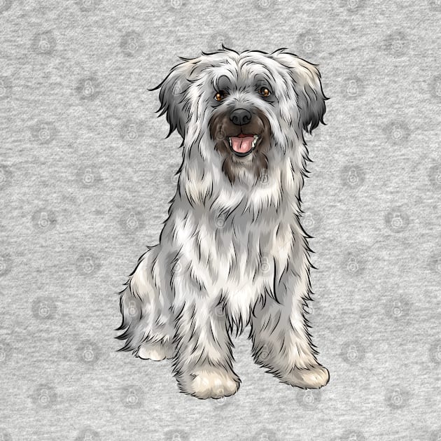 Cute Pyrenean Shepherd Dog | Sheepdog by Shirin Illustration